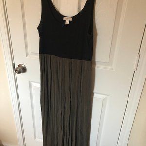 LOFT Black and Green Maxi Dress